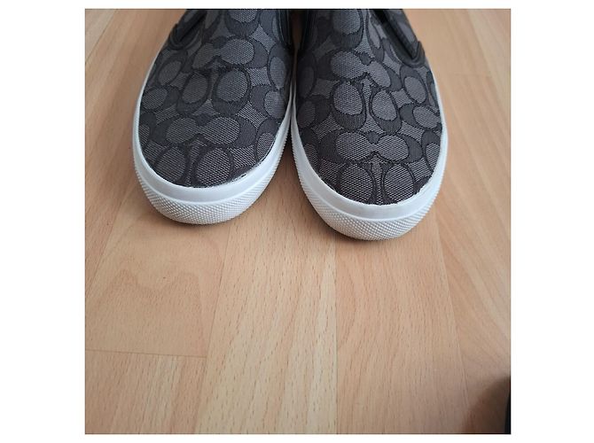 Baskets sans lacets Coach en toile monogramme - vue 4