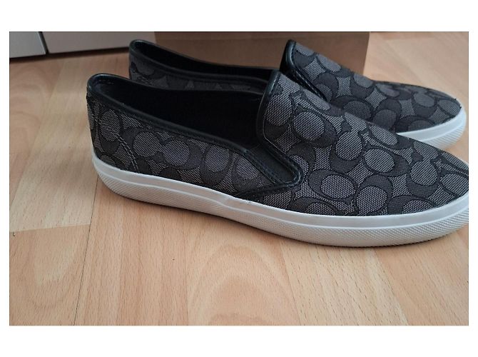 Baskets sans lacets Coach en toile monogramme - vue 5