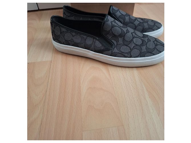 Baskets sans lacets Coach en toile monogramme - vue 6