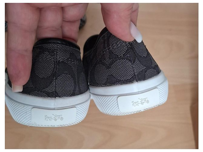 Baskets sans lacets Coach en toile monogramme - vue 7
