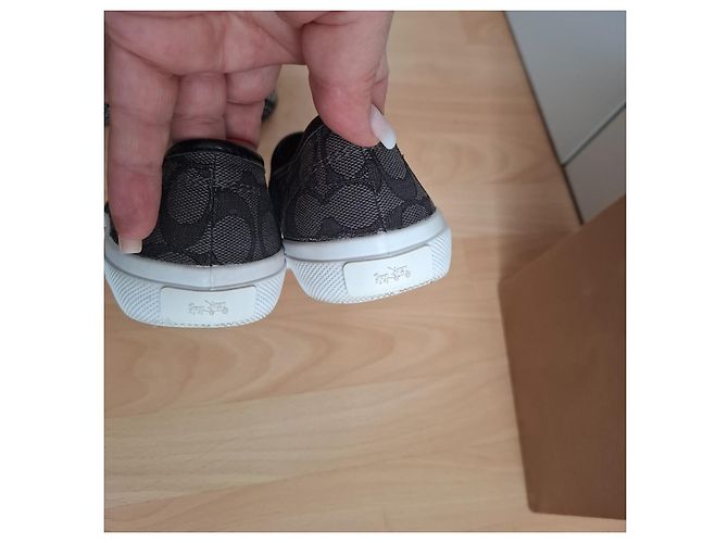 Baskets sans lacets Coach en toile monogramme - vue 8