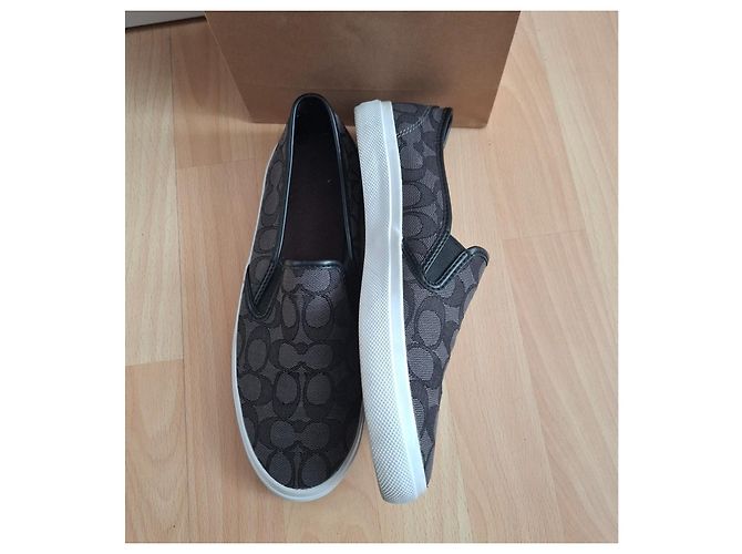 Baskets sans lacets Coach en toile monogramme - vue 9