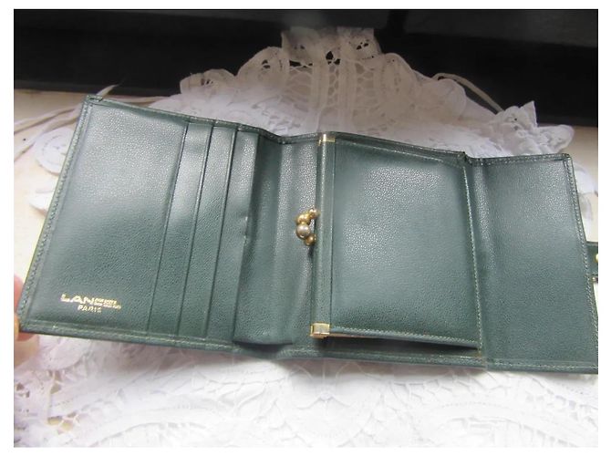 Cartera Lancel de piel verde con cierre dorado - vista 5