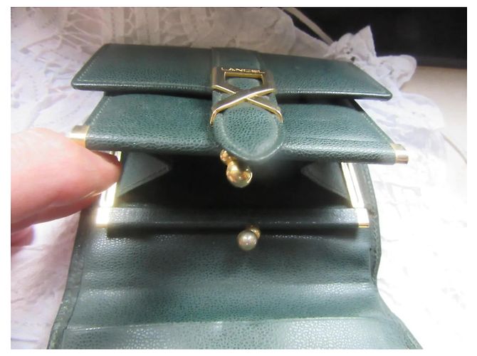 Cartera Lancel de piel verde con cierre dorado - vista 6