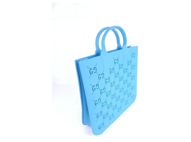 Gucci Blue rubber tote bag with GG monogram - view 10