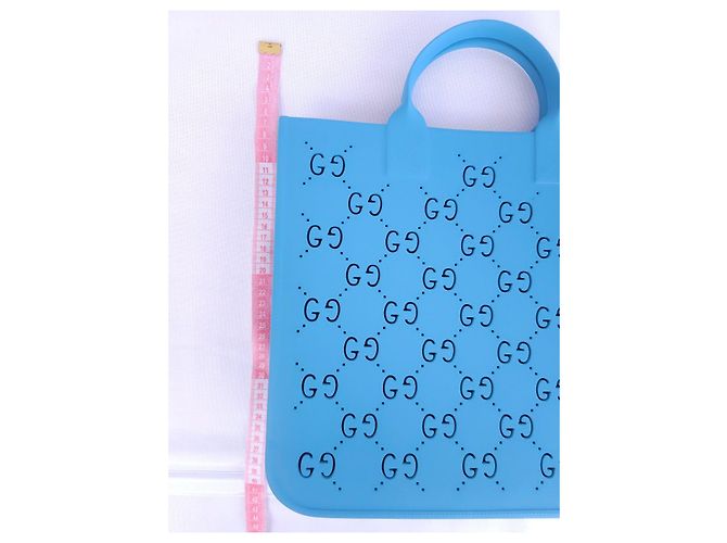 Gucci Blue rubber tote bag with GG monogram - view 15