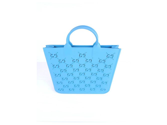 Gucci Blue rubber tote bag with GG monogram - view 3
