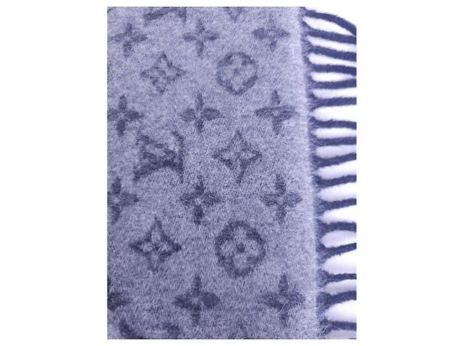 Sciarpa Louis Vuitton Monogram Grigia in Lana e Cashmere - vista 6
