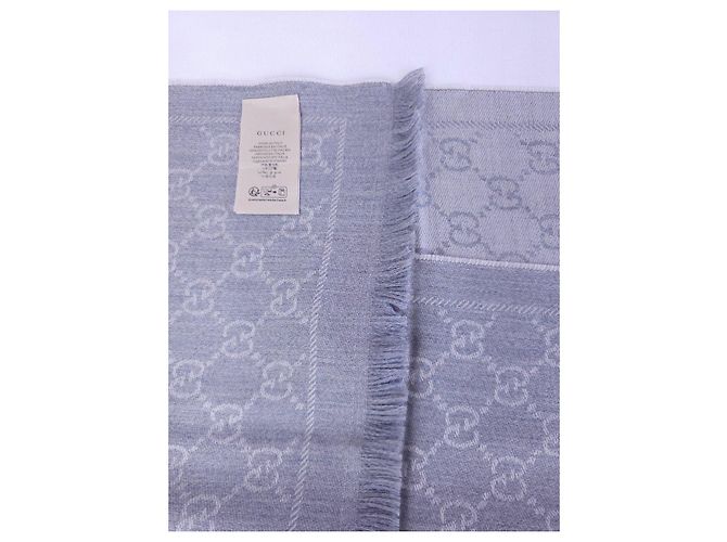 Bufanda Gucci GG Supreme en lana gris - vista 10