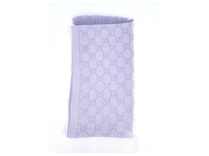 Bufanda Gucci GG Supreme en lana gris - vista 2