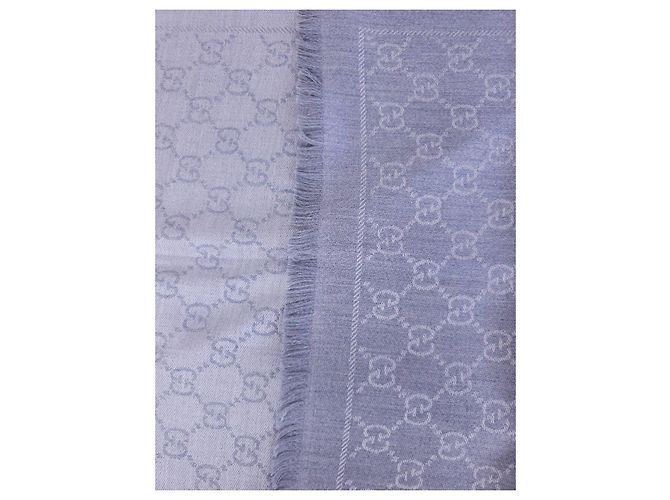 Bufanda Gucci GG Supreme en lana gris - vista 6