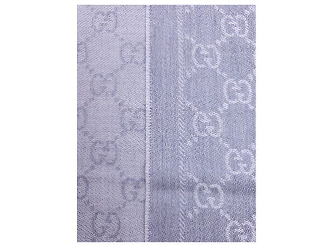 Bufanda Gucci GG Supreme en lana gris - vista 7