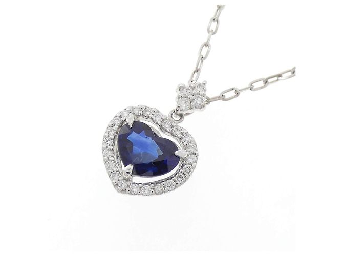 Autre Marque Collana in platino, zaffiro e diamante - vista 3