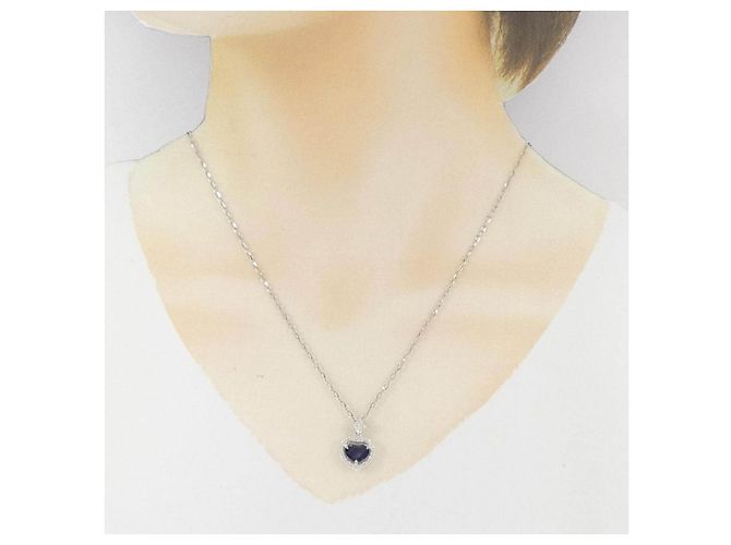 Autre Marque Collana in platino, zaffiro e diamante - vista 6