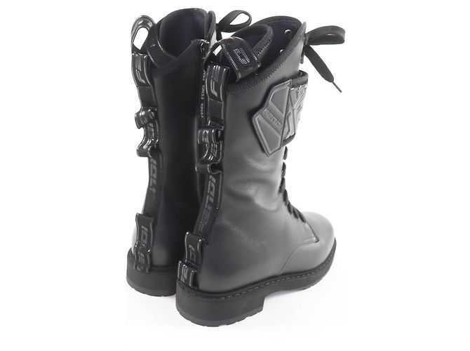 Fendi Black Leather Short Boots - view 2