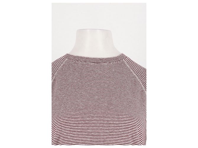 Autre Marque Camiseta ME + EM de algodón rosa con rayas finas - vista 3