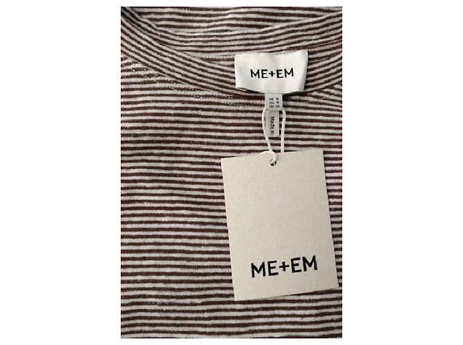 Autre Marque Camiseta ME + EM de algodón rosa con rayas finas - vista 7