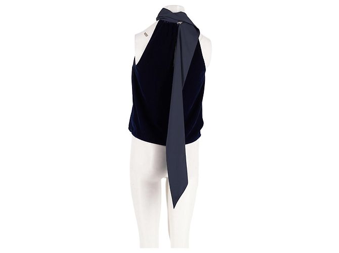 Autre Marque Top senza maniche blu navy con scollo a drappeggio ME + EM - vista 2