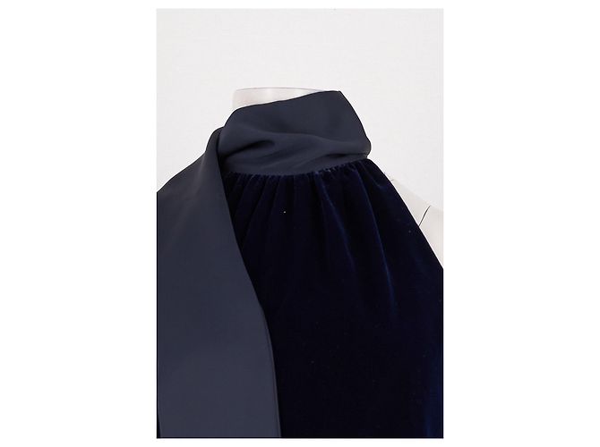 Autre Marque Top senza maniche blu navy con scollo a drappeggio ME + EM - vista 5