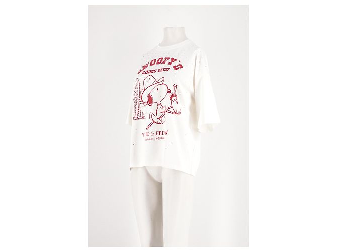 Camiseta blanca Essentiel Antwerp Snoopy Rodeo Club de algodón - vista 4