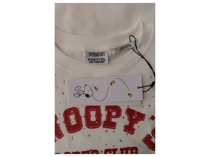 Camiseta blanca Essentiel Antwerp Snoopy Rodeo Club de algodón - vista 7