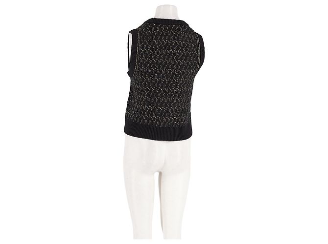 Autre Marque ME + EM Ärmelloser Wollpullover Schwarz - Ansicht 2