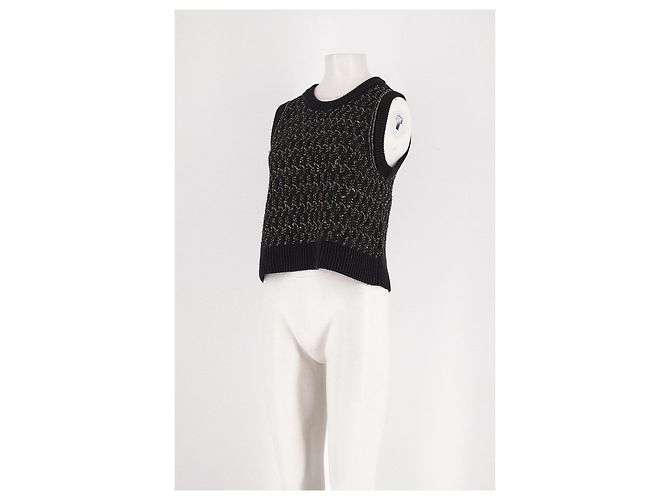 Autre Marque ME + EM Ärmelloser Wollpullover Schwarz - Ansicht 3