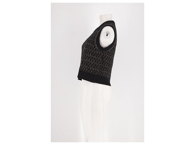 Autre Marque ME + EM Ärmelloser Wollpullover Schwarz - Ansicht 4