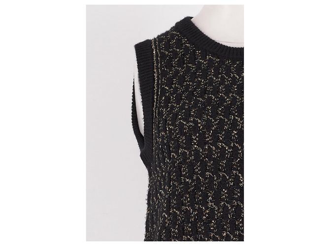 Autre Marque ME + EM Ärmelloser Wollpullover Schwarz - Ansicht 6