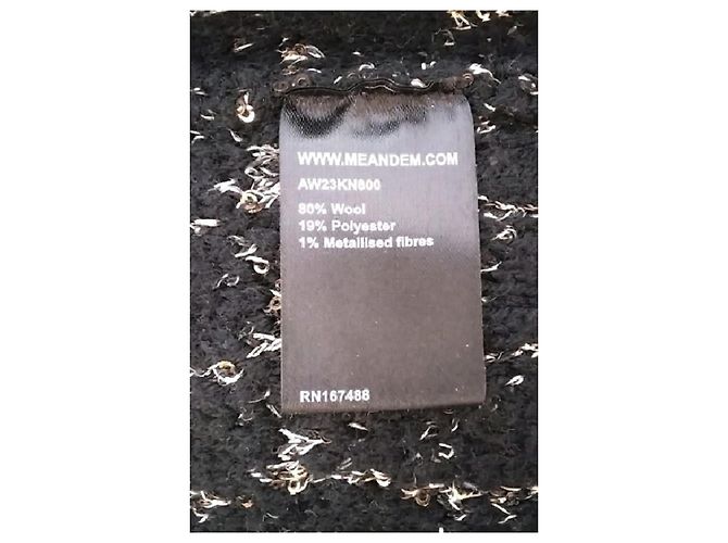 Autre Marque ME + EM Ärmelloser Wollpullover Schwarz - Ansicht 8