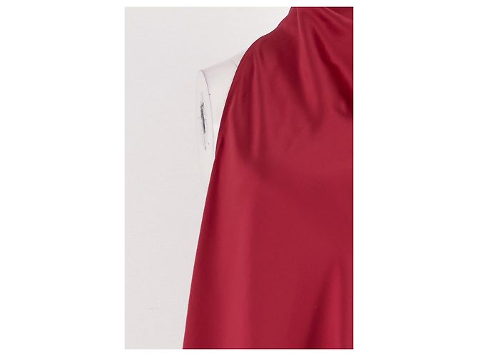 Autre Marque Top sem mangas de seda vermelho ME + EM com gola alta - vista 4