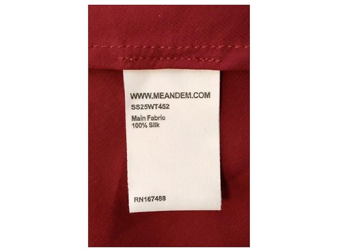 Autre Marque Top sem mangas de seda vermelho ME + EM com gola alta - vista 8