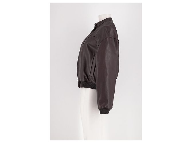 Loulou de Saison Braune Leder Bomberjacke - Ansicht 4