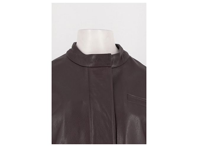 Loulou de Saison Braune Leder Bomberjacke - Ansicht 5