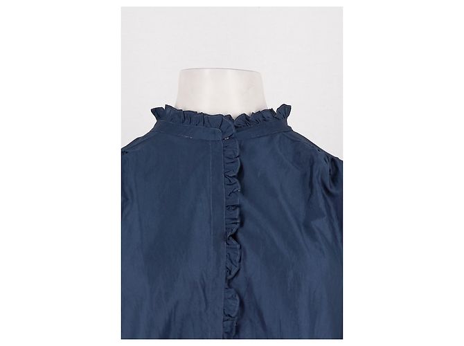 Autre Marque Camicia di seta blu navy - vista 2
