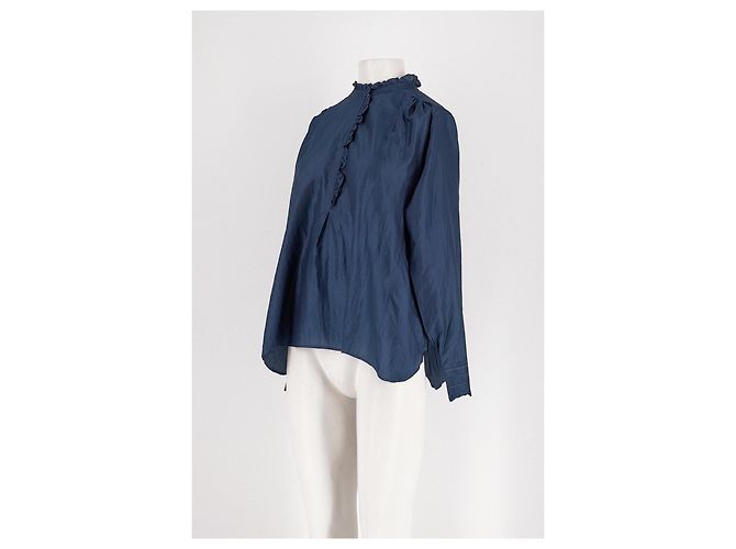 Autre Marque Camicia di seta blu navy - vista 4