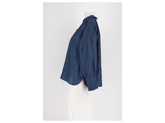 Autre Marque Camicia di seta blu navy - vista 5