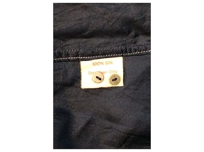Autre Marque Camicia di seta blu navy - vista 8