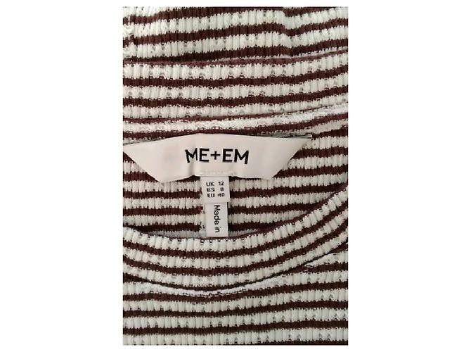Autre Marque Top ME + EM in cotone bianco a righe con maniche a sbuffo - vista 7