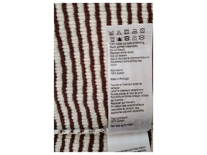 Autre Marque Top ME + EM in cotone bianco a righe con maniche a sbuffo - vista 8