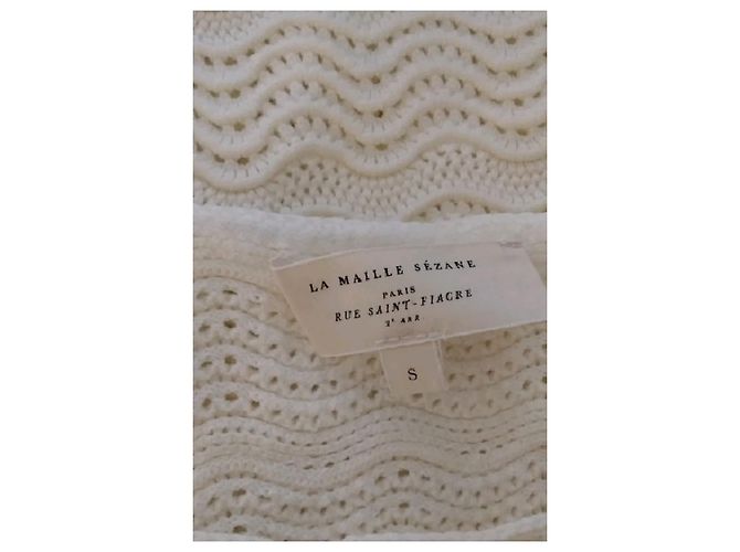 Top cropped de crochet branco SéZane - vista 7