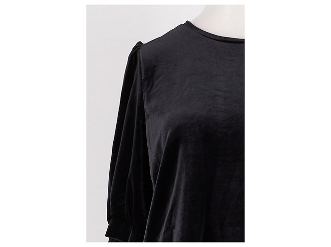 Autre Marque Top nero a taglio dritto con maniche a sbuffo ME + EM - vista 6