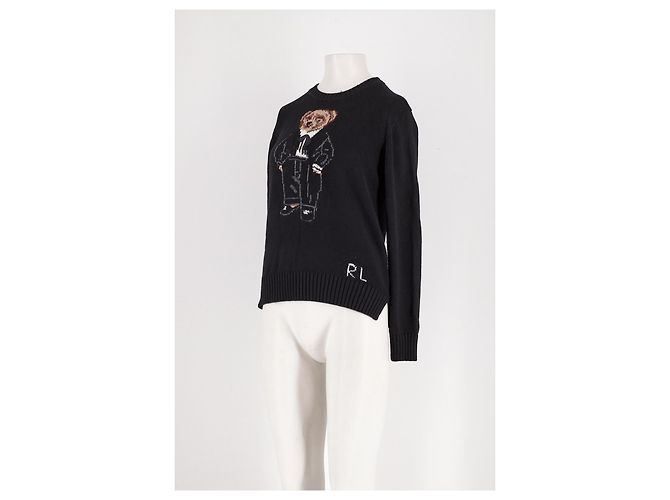 Polo Ralph Lauren Wollpullover Schwarz mit Bärenmotiv - Ansicht 3