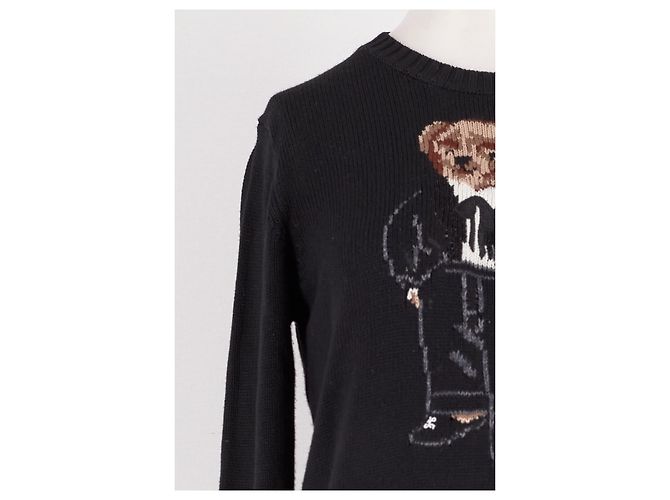 Polo Ralph Lauren Wollpullover Schwarz mit Bärenmotiv - Ansicht 6