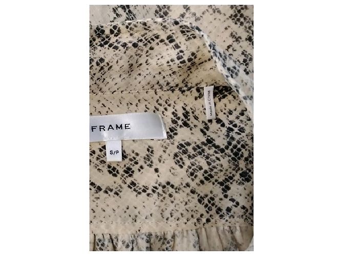 Autre Marque Top FRAME in seta beige con stampa animalier - vista 7