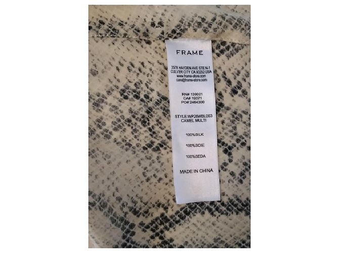 Autre Marque Top FRAME in seta beige con stampa animalier - vista 8