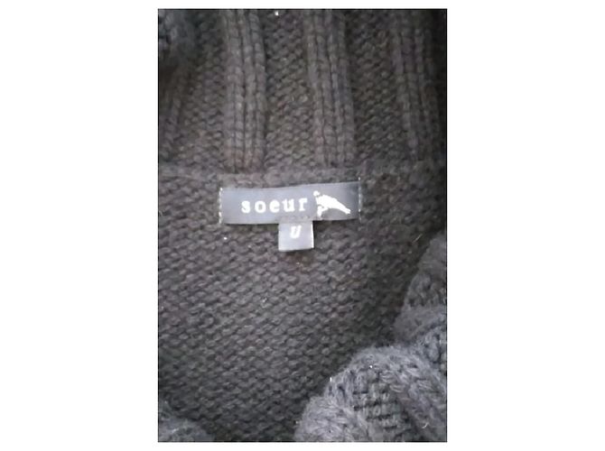 Soeur Ärmelloser Rollkragenpullover aus Wolle in Marineblau - Ansicht 7
