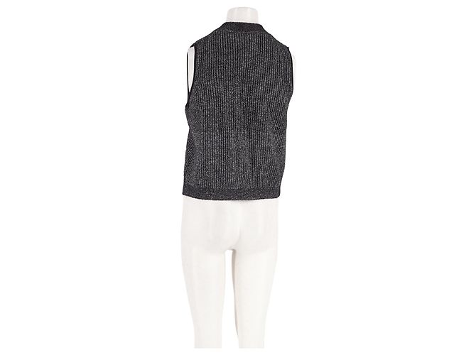 Autre Marque ME + EM Gestreifter Wollstrickjacke Grau - Ansicht 2