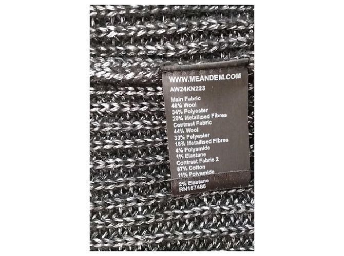 Autre Marque ME + EM Gestreifter Wollstrickjacke Grau - Ansicht 8