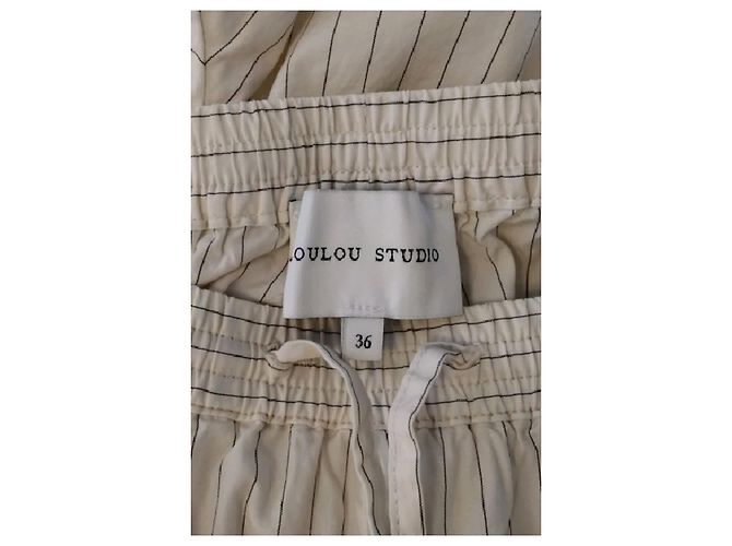Loulou de Saison Weiße Baumwollhose - Ansicht 5